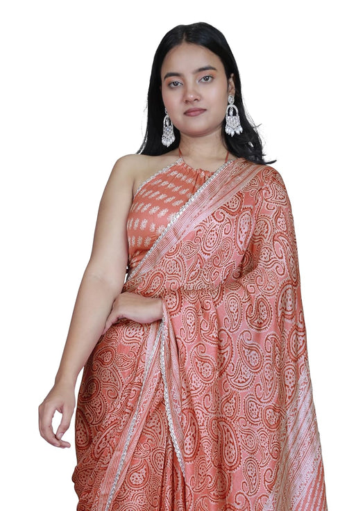 Vasthrlay Fashion Chiffon Paisley Printed Ethnic Wear