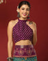 Vasthrlay Georgette Bandhani Unstitched Wine Saree