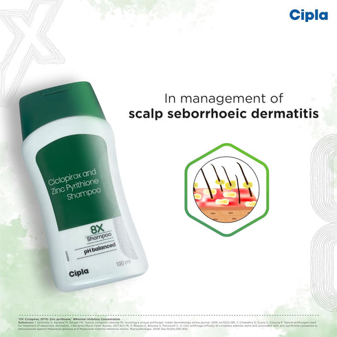 Cipla 8x Shampoo with ph balanced 120ml