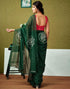 Vasthrlay Chanderi Printed Unstitched Blue Saree