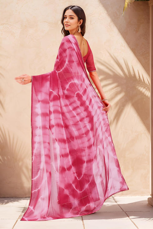 Vasthrlay Fashion Chiffon Shibori Printed Ethnic Wear