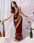 Vasthrlay Georgette Embroidery Unstitched Maroon Saree