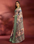 Vasthrlay Printed Jacquard Unstitched Rama Green Saree