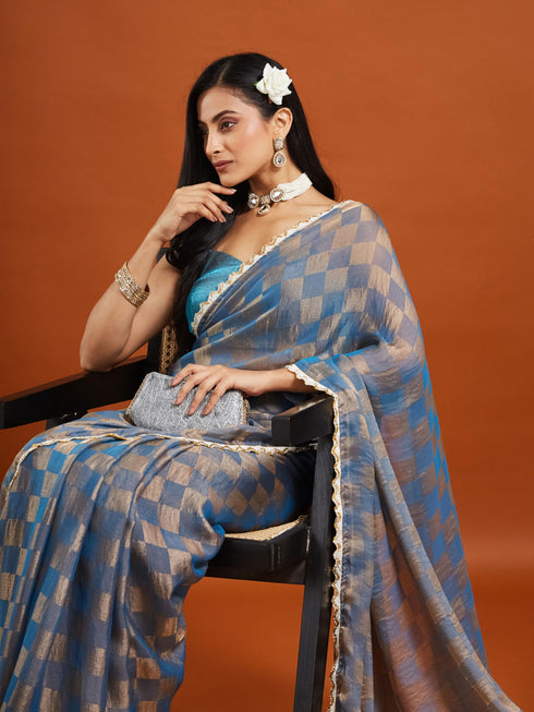 Vasthrlay Orange Unstitched Saree