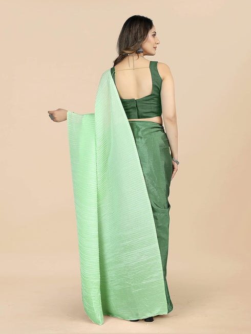 Vasthrlay Crushed Pleated Unstitched Yellow Free Ethnic Wear