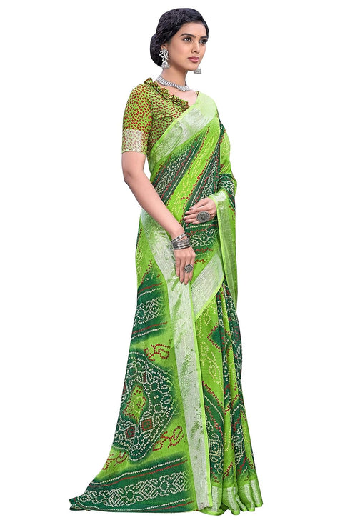 Vasthrlay Bandhani Chiffon Blue Ethnic Wear
