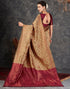 Vasthrlay Banarasi Kanjeevaram Unstitched Beige Saree