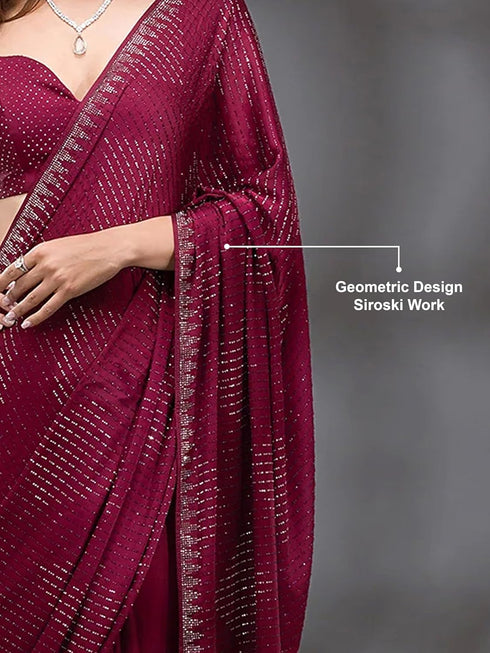 Vasthrlay Siroski Unstitch Black Ethnic Wear