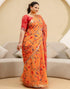 Vasthrlay Womens Printed Unstitched Off White Saree