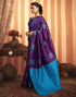 Vasthrlay Banarasi Jacquard Unstitched Teal Saree