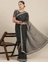 Vasthrlay Bandhani Georgette Unstitched Black Saree