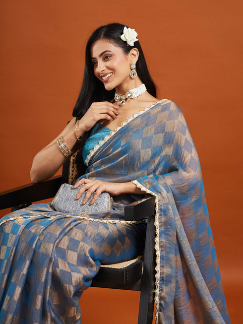 Vasthrlay Orange Unstitched Saree