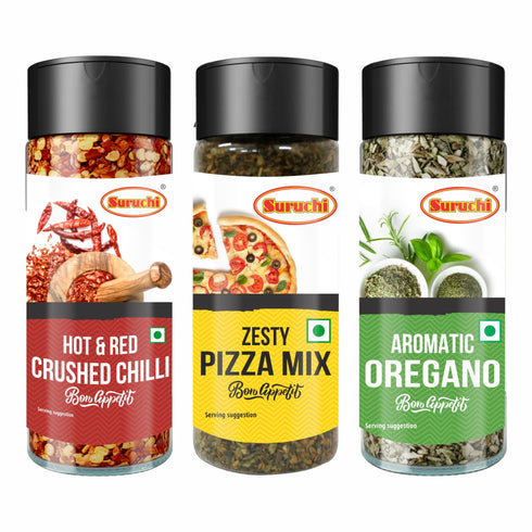 Suruchi Seasoning Herbs Combo Pack of 3 Zesty Pizza