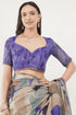 Vasthrlay Womens Off White1 Paisley Printed Linen Saree With Unstitched Blouse Piece