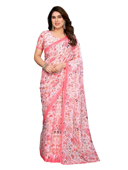 Vasthrlay Brown Unstitched Saree