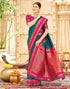 Vasthrlay Womens Paithani Unstitched Blue Saree