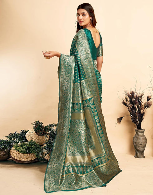 Vasthrlay Kanjivaram Banarasi Wedding Light Green Saree