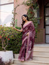 Vasthrlay Womens Printed Unstitched Olive Green Saree