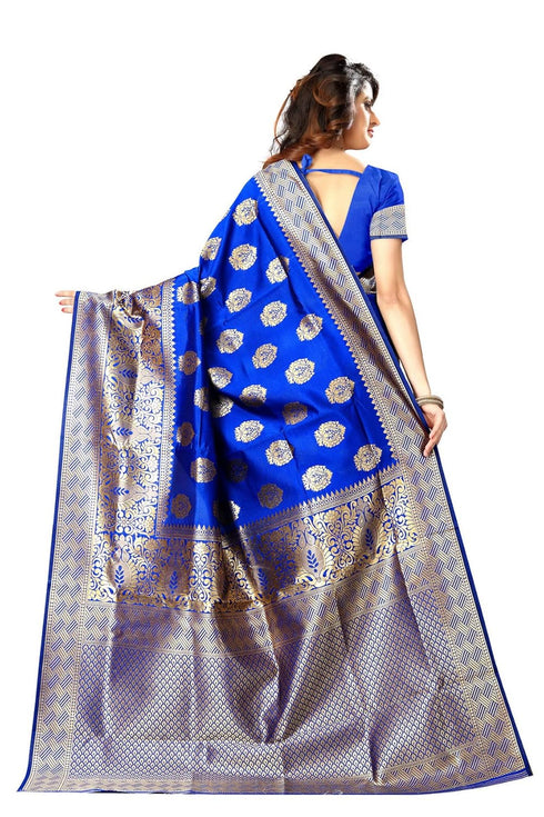 Vasthrlay Royal Blue San Pari Saree