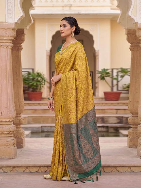 Vasthrlay Jacquard Traditional Unstitch Purpleorange Ethnic Wear