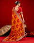 Vasthrlay Bandhani Embroidery Unstitched Orange Saree
