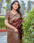 Vasthrlay Banarasi Kanjivaram Az Ys Sirisha Maroon Ethnic Wear