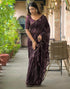 Vasthrlay Georgette Bandhani Unstitched Maroon Saree