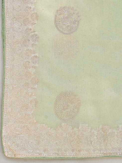 Vasthrlay Shimmer Embroidery Sky Saree
