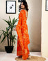 Vasthrlay Womens Printed Unstitched Dark Green Saree