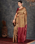 Vasthrlay Banarasi Kanjeevaram Unstitched Beige Saree