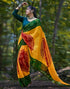 Vasthrlay Georgette Printed Unstitched Yellow Saree