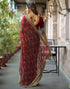 Vasthrlay Bandhani Embroidery Unstitched Dusty Pink Saree