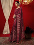 Vasthrlay Vichitra Printed Unstitched Maroon Saree