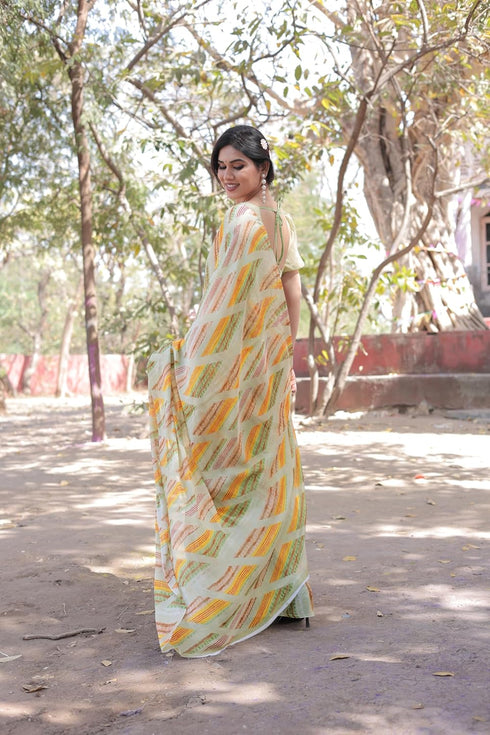 Vasthrlay Fashion Chiffon Printed Red Ethnic Wear