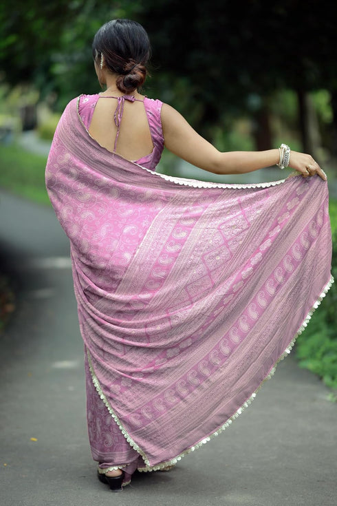 Vasthrlay Fashion Chiffon Paisley Printed Ethnic Wear