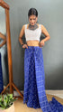 Vasthrlay Royal Blue Georgette Unstitched Saree