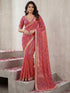 Vasthrlay Georgette Embroidery Unstitched Orange Saree