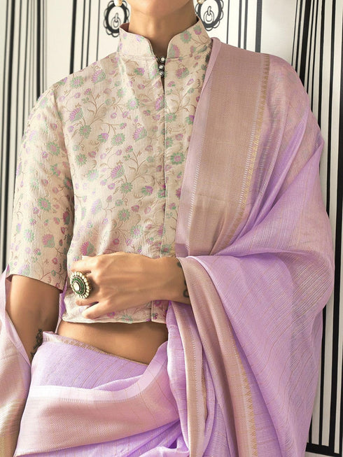 Vasthrlay Unstitched Multicolor Comfortable Friendly Saree