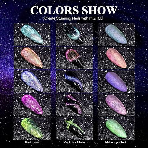 BOLT BEE 9D Cat Eye Gel Nail Polish, Magnetic Cat Eye Gel Polish Set 5pcs set