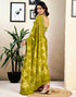 Vasthrlay Womens Printed Unstitched Dark Green Saree