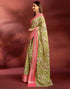 Vasthrlay Printed Jacquard Unstitched Rama Green Saree