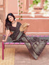 Vasthrlay Georgette Jacquard Purple Saree With Unstitched Blouse Piece