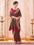 Vasthrlay Kanjivaram Weaving Unstitched Coffee Brown Saree