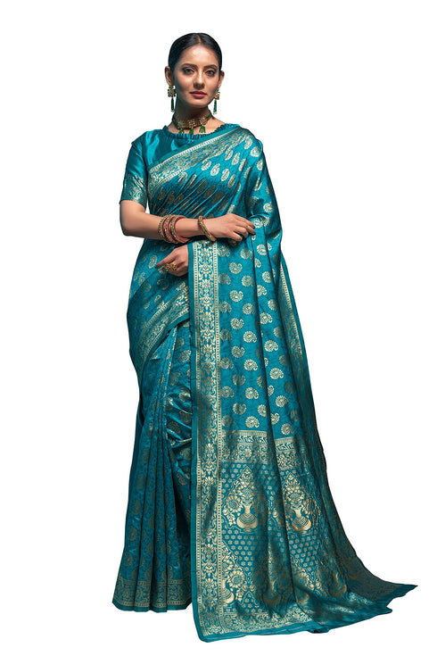 Vasthrlay Magenta Banarasi Saree