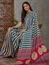 Vasthrlay Printed Tassels Cream Saree