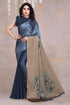 Vasthrlay Fashion Chiffon Printed Grey Ethnic Wear