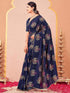 Vasthrlay Vichitra Printed Unstitched Maroon Saree