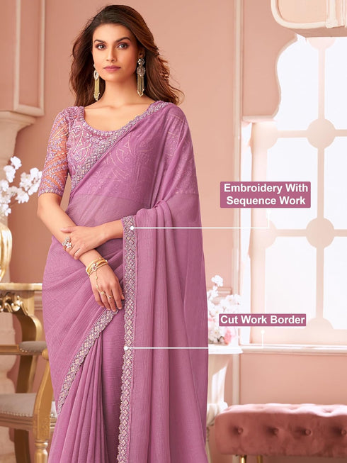 Vasthrlay Embroidery Unstitched Purple Ethnic Wear