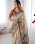 Vasthrlay Grey Beige Traditional Multicolor Saree