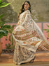 Vasthrlay Womens Printed Unstitched Beige Saree